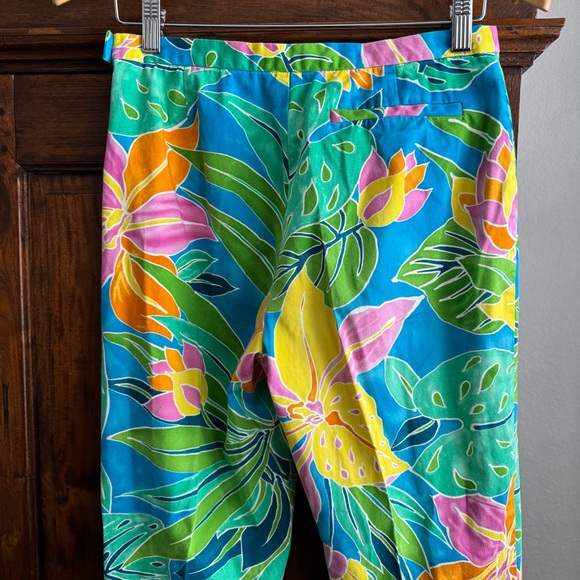 Lauren Ralph Lauren Tropical Watercolor Print Cropped Pants - Picture 6 of 9